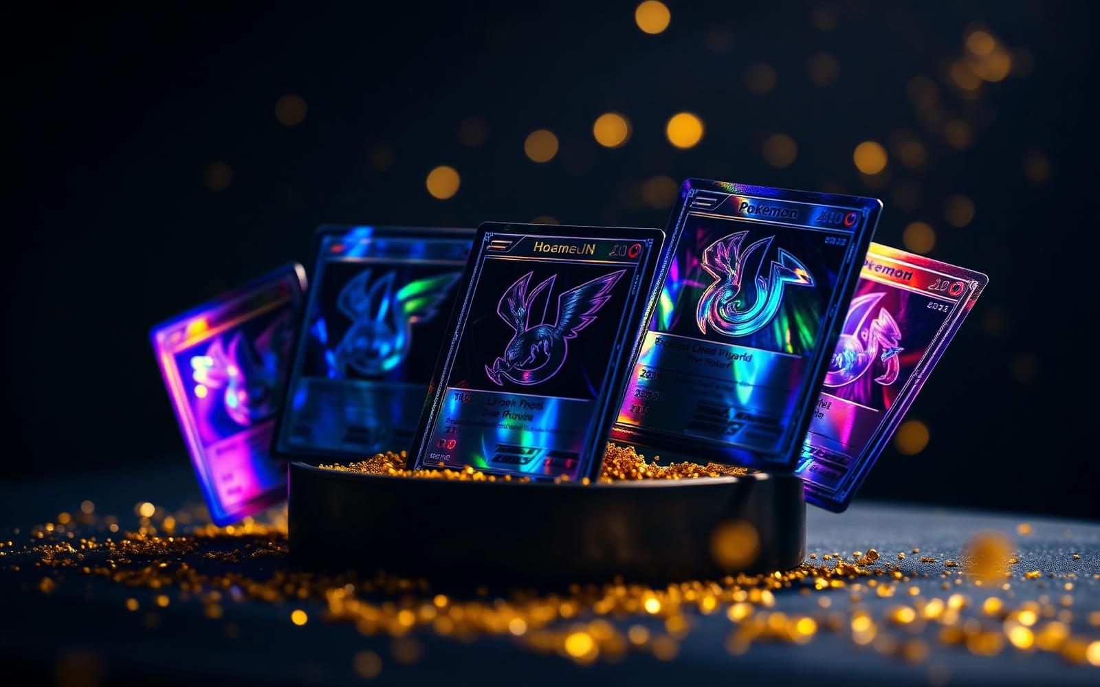 Seltene holografische Pokémon-Sammelkarten